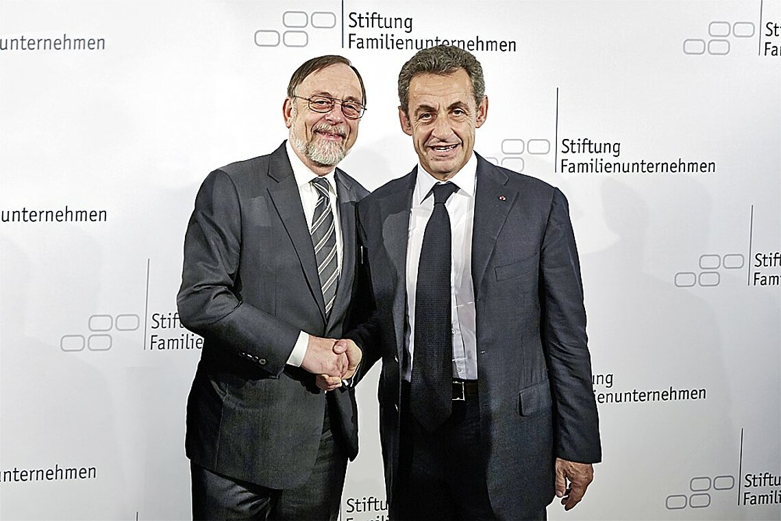 Dr. Peter Kulitz and Nicolas Sarkozy on the day of the German family business.