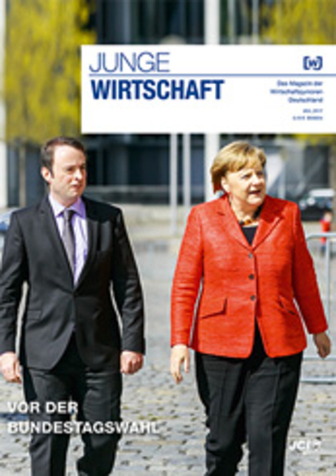 Magazin Wirtschaftsjunioren: Alexander Kulitz und Angela Merkel.